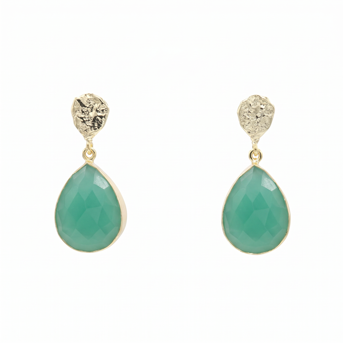 Pendientes Drop Pulido Verde Agua