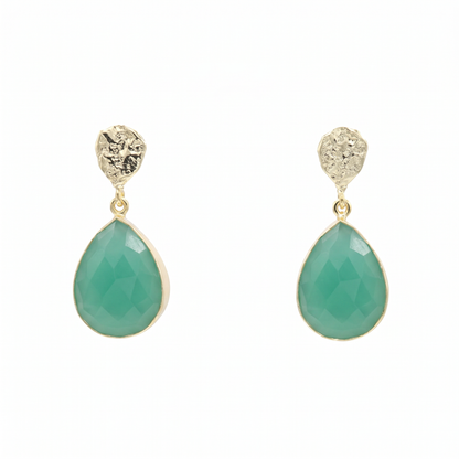 Pendientes Drop Pulido Verde Agua