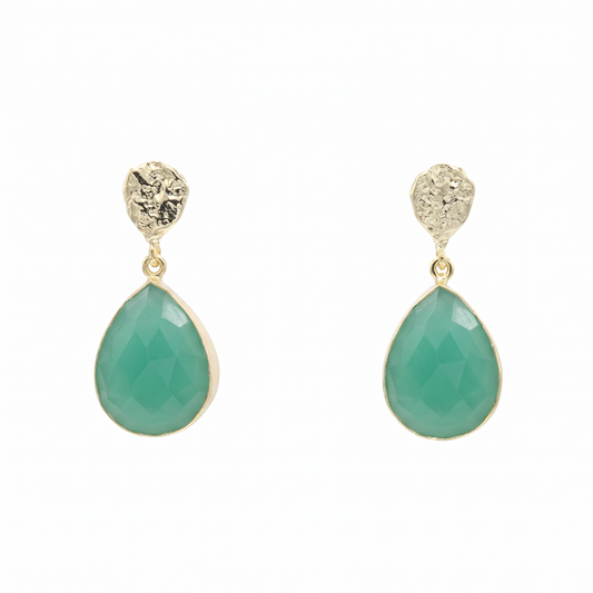 Pendientes Drop Pulido Verde Agua