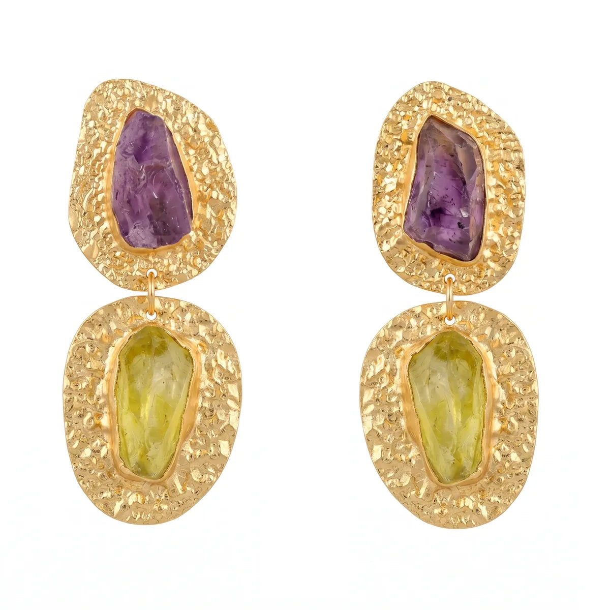 Pendientes Elenis Ed. Limitada Rough Morado y Amarillo