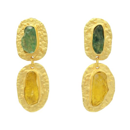 Pendientes Elenis Ed. Limitada Rough Verde y Amarillo