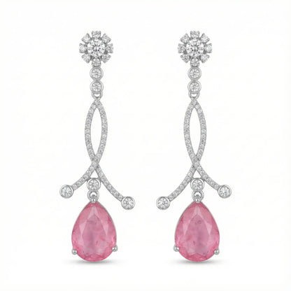 Pendientes Enjuto Plata Rosa
