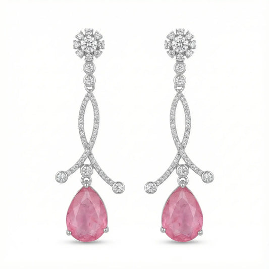 Pendientes Enjuto Plata Rosa
