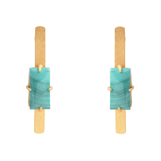 Pendientes Esencia Verde Malaquita