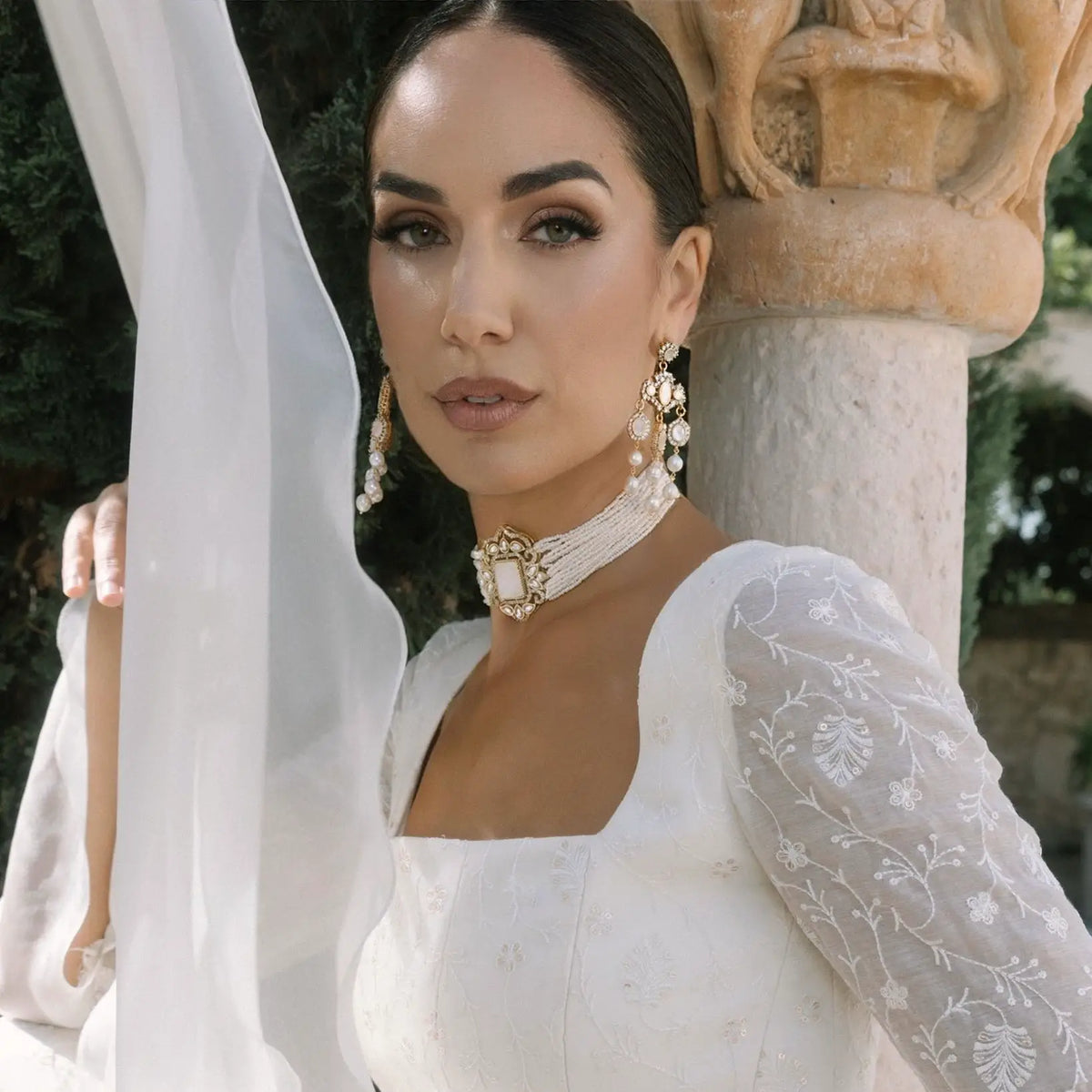 Pendientes Esplend Shine, Blanco nácar y Perlas