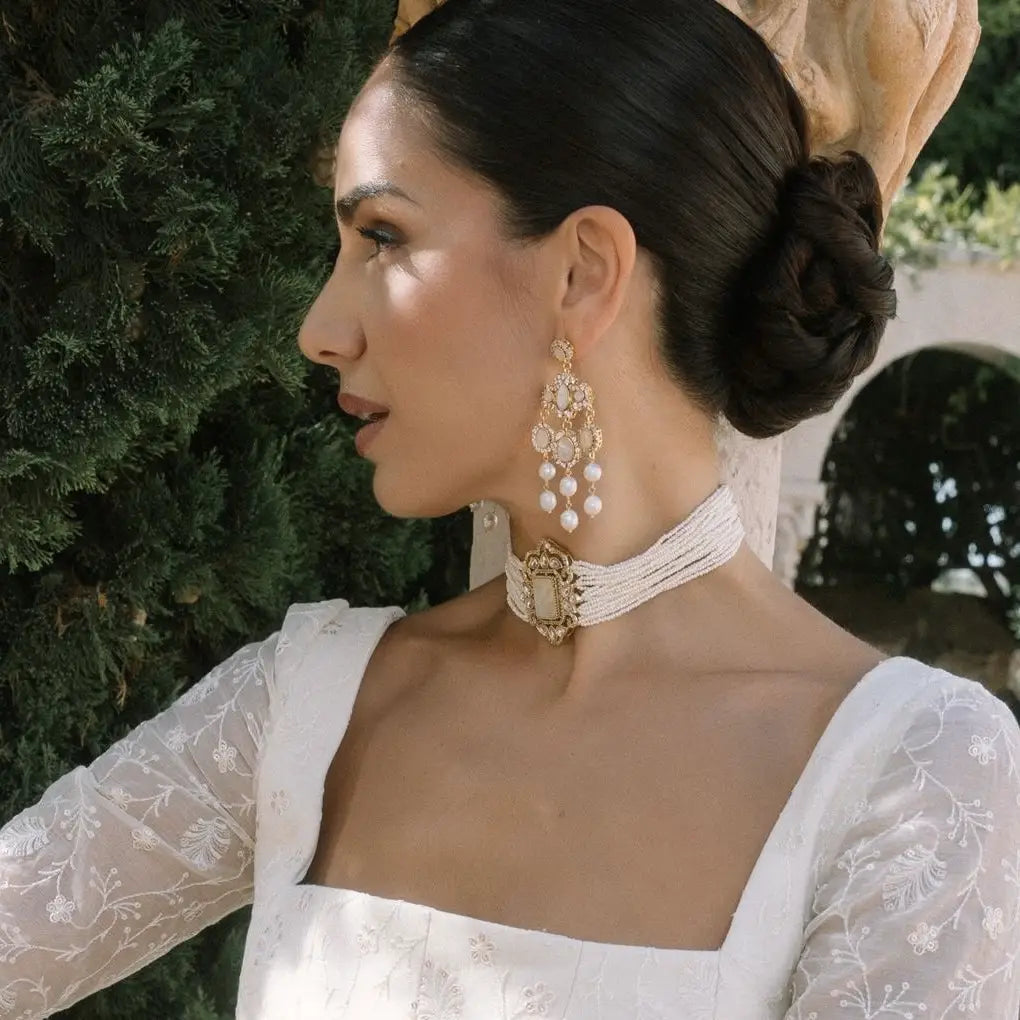 Pendientes Esplend Shine, Blanco nácar y Perlas