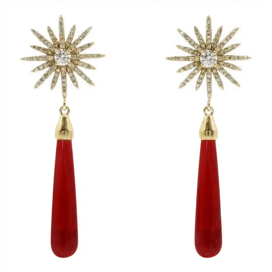 Pendientes Estrella Andaluza M Rojo