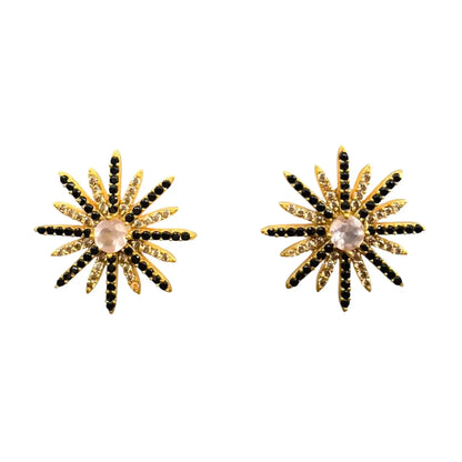 Pink and Black Shine Polar Star Earrings