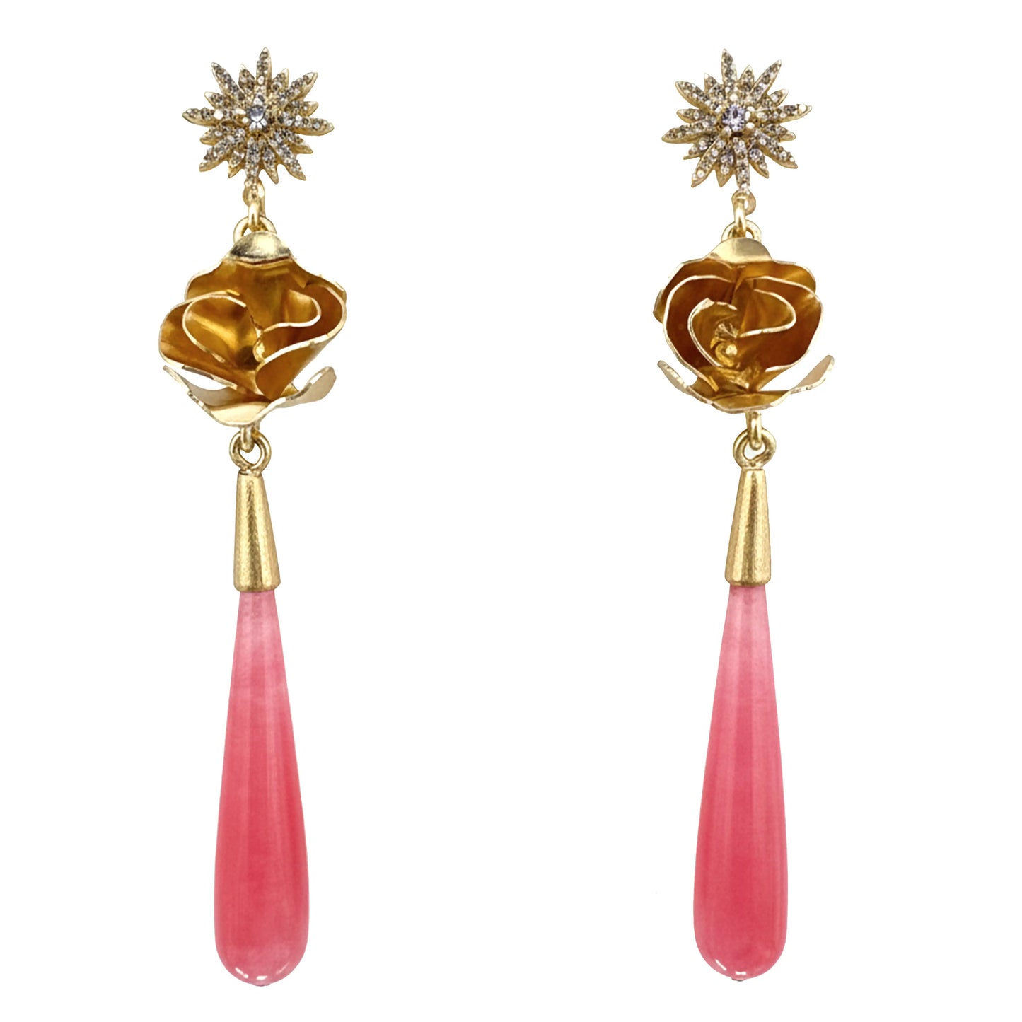 Pendientes Estrella del Rocío Rosa fuerte