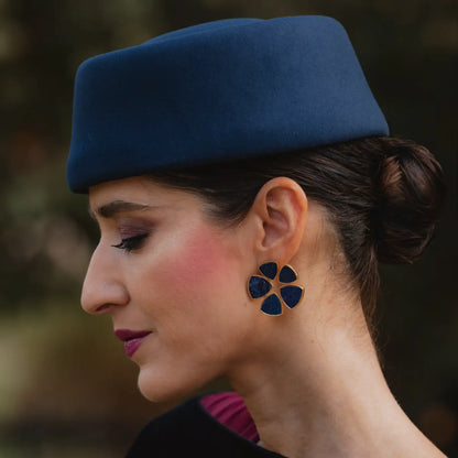 Pendientes Flor Batres Azul Lapis