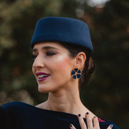 Pendientes Flor Batres Azul Lapis