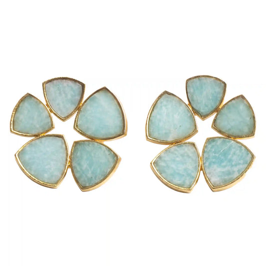 Batres Flower Earrings Limited Edition Amazonite Green