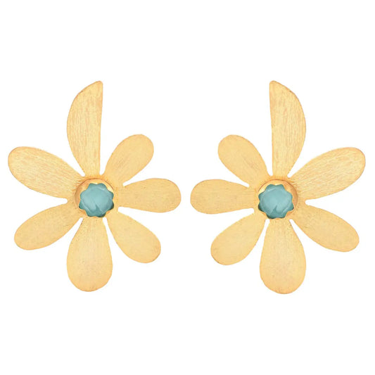 Pendientes Flor Jadea Verde agua