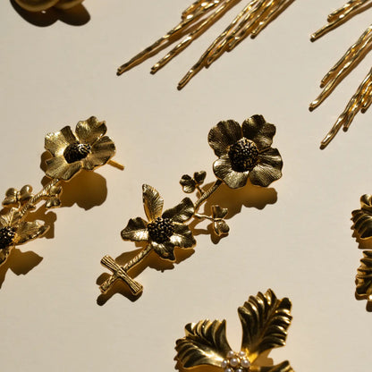 Pendientes Floralis Negro