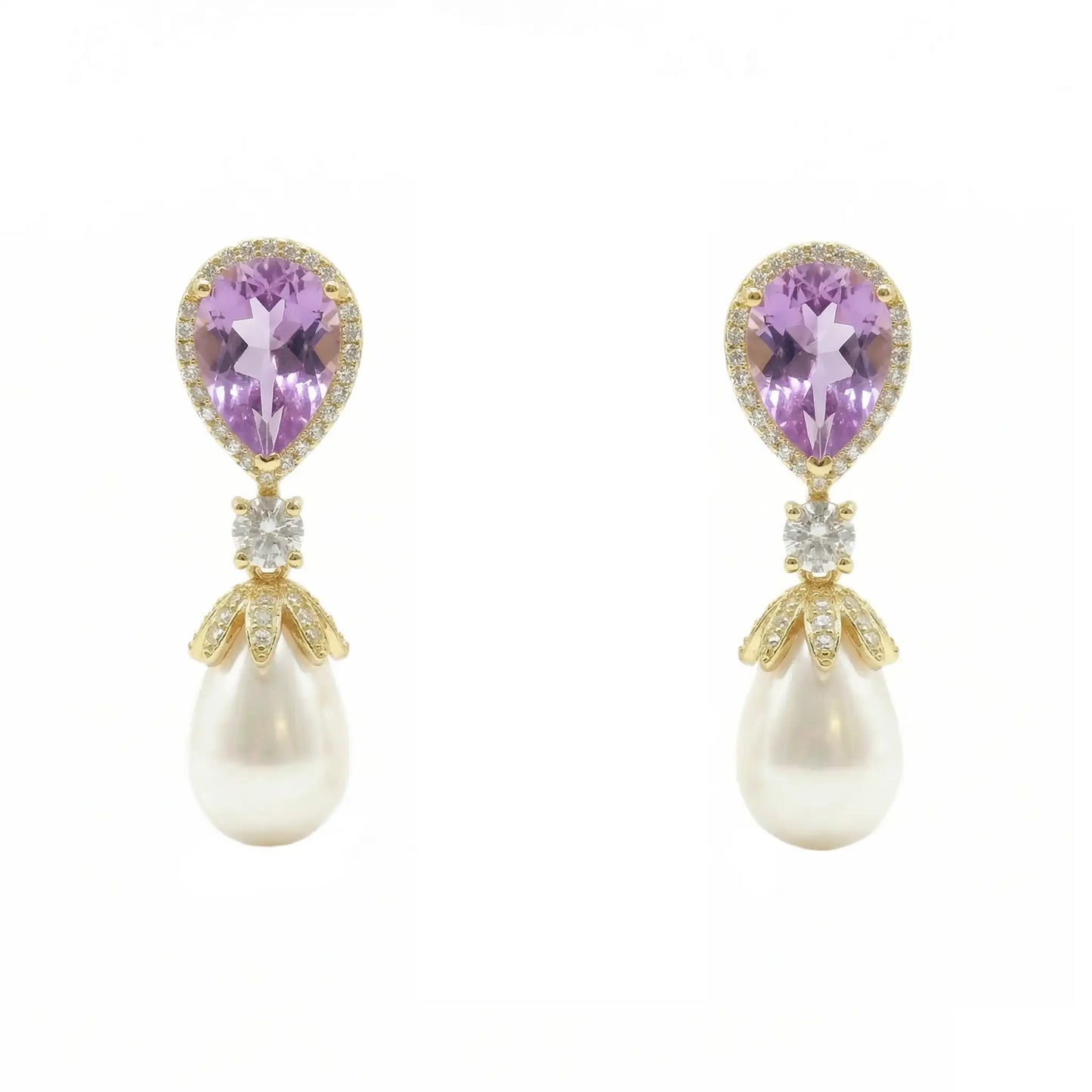 Pendientes Galera Lila y Perla