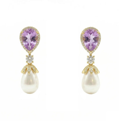 Lilac and Pearl Galera Earrings