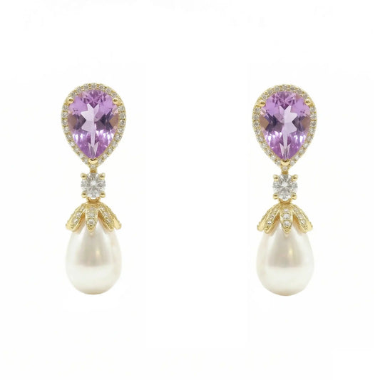 Pendientes Galera Lila y Perla