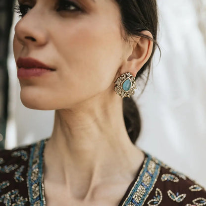 Pendientes Genoveva Azul Turquesa