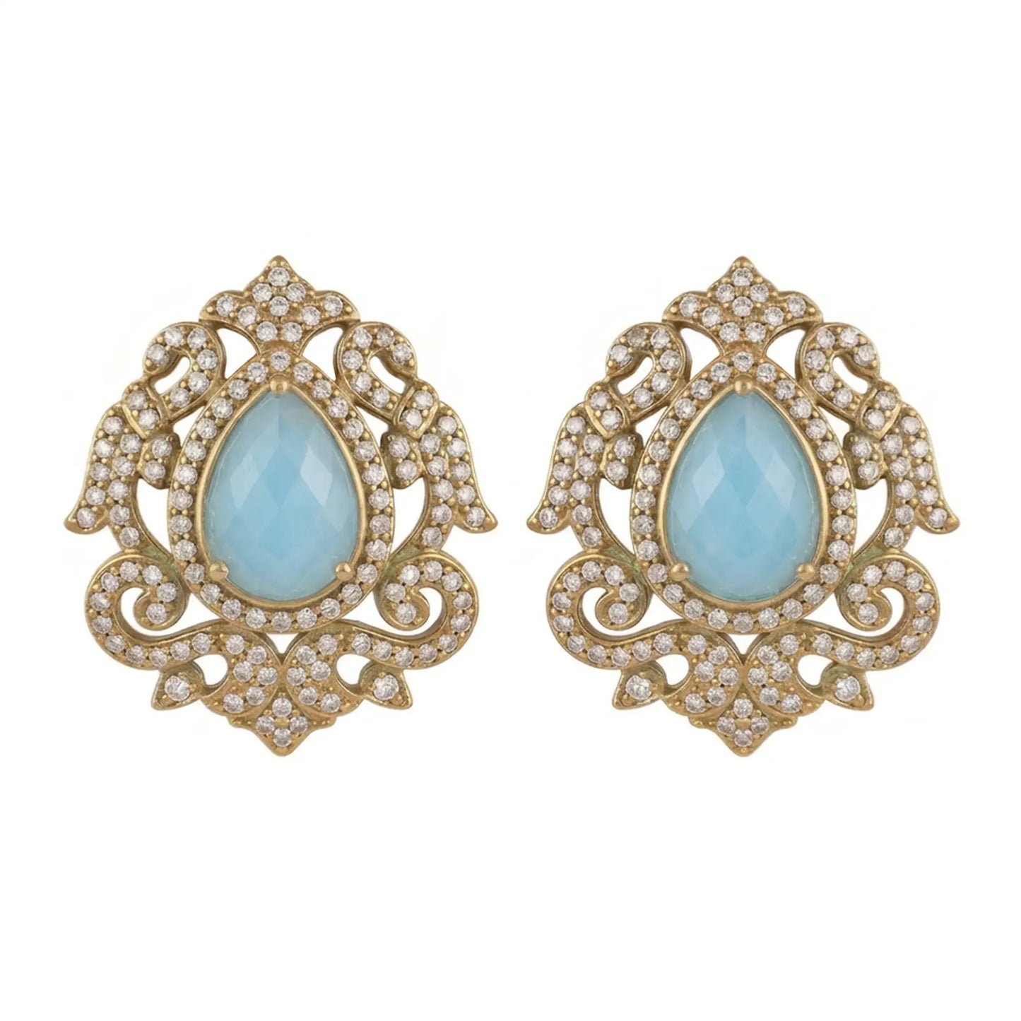 Pendientes Genoveva Azul Turquesa