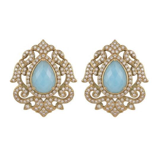 Pendientes Genoveva Azul Turquesa