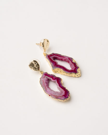 Pendientes Geodas Buganvilla