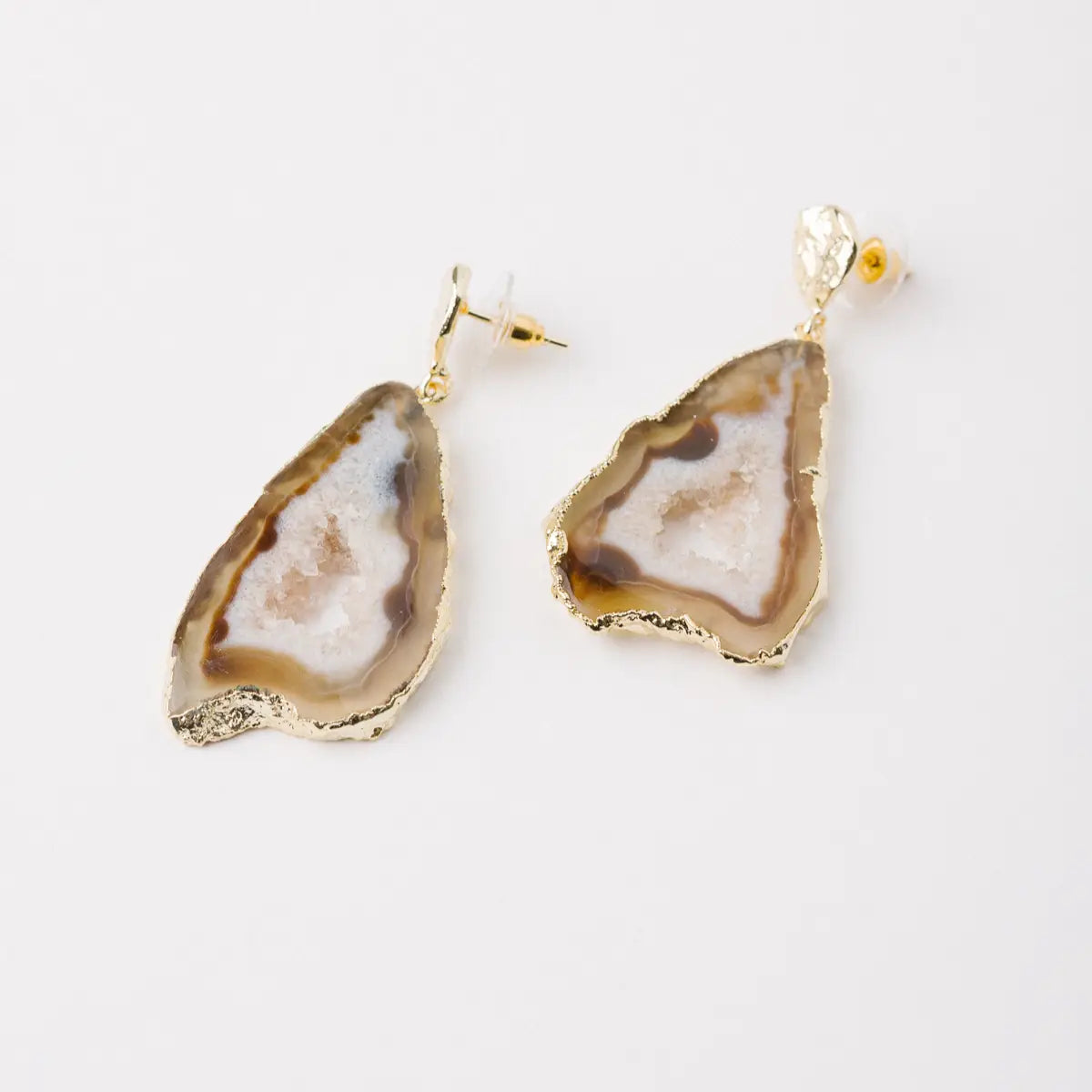 Pendientes Geodas Marrón