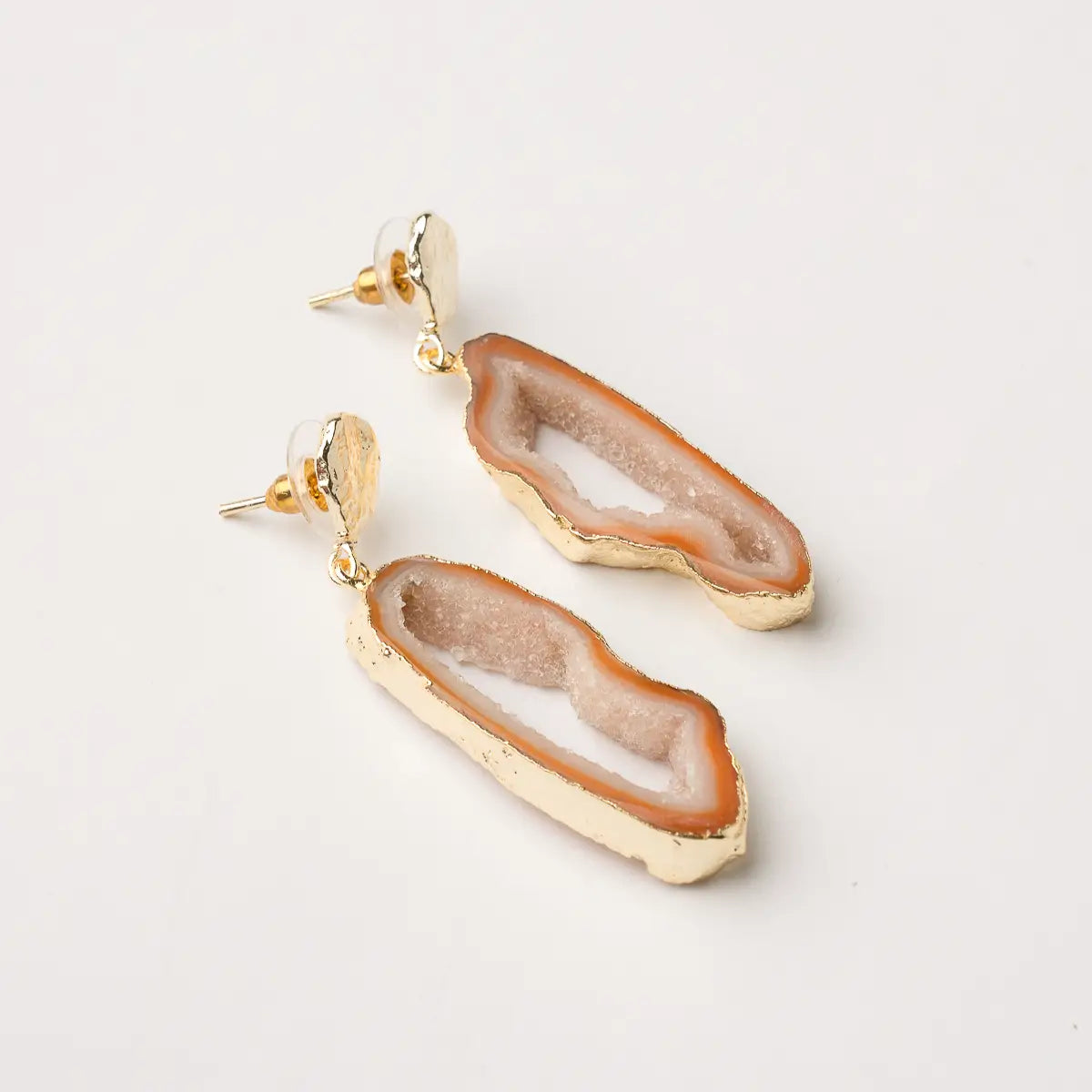 Pendientes Geodas Naranja