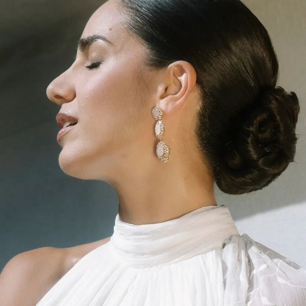 Pendientes Glissen Shine y Blanco nácar