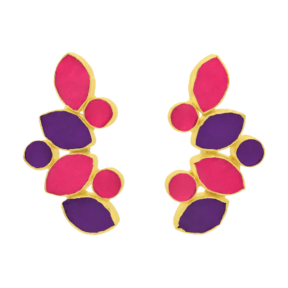 Pendientes Hali Ed. Limitada Fucsia y Morado