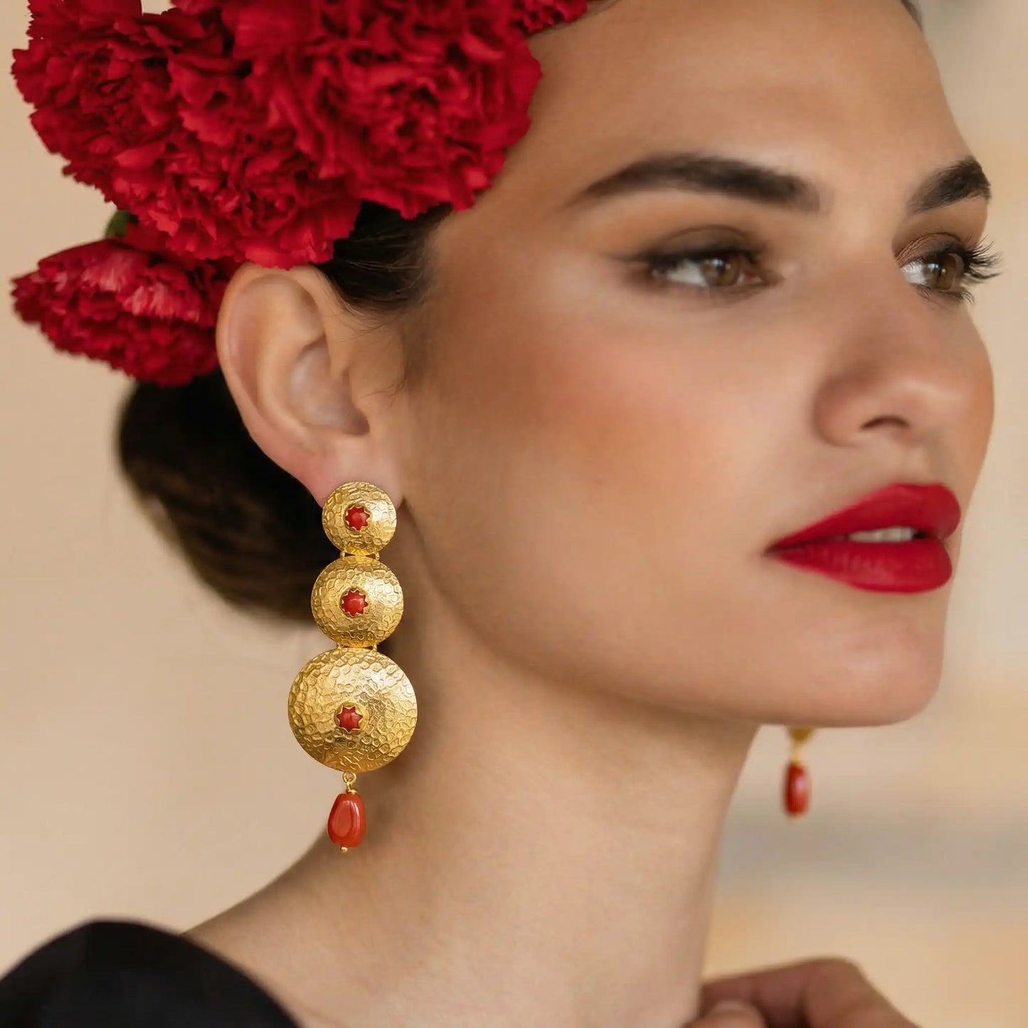 Pendientes Helios Rojo