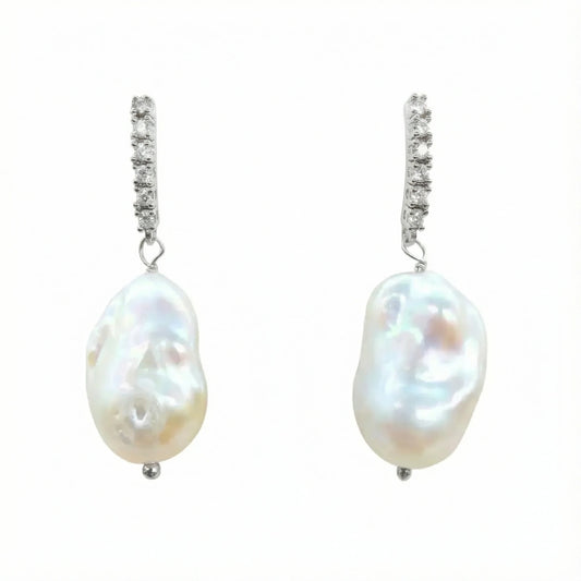 Pendientes Imperial Barroca Ed. Limitada Plata Shine Perla