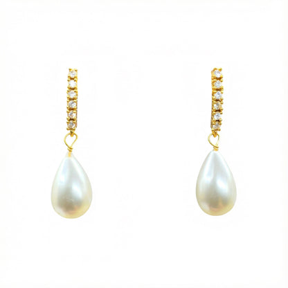 Pendientes Imperial Gota Shine Perla