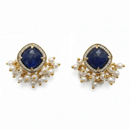 Pendientes Iro Zc Ed. Limitada Azul oscuro y Perlas