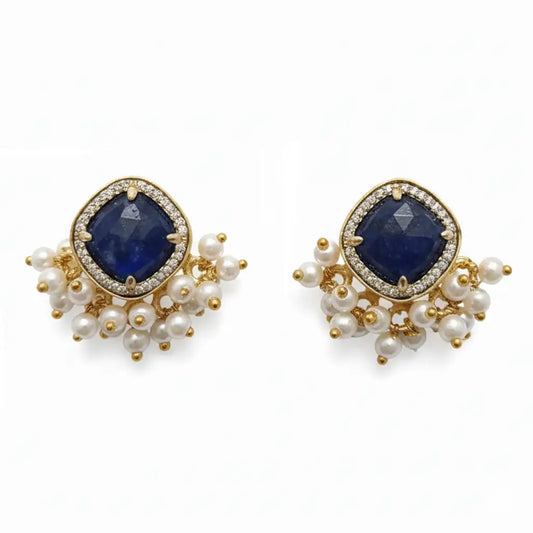 Pendientes Iro Zc Ed. Limitada Azul Lapislázuli y Perlas