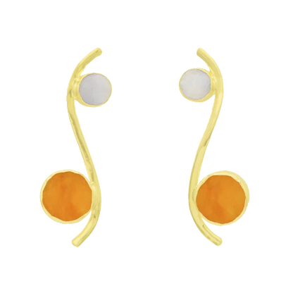 Pendientes Isis Ed. Limitada Piedra Lunar y Naranja