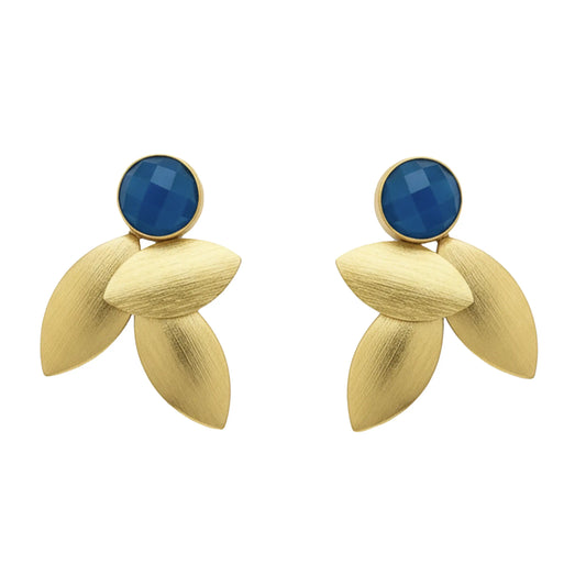 Pendientes Lino Azul Cobalto