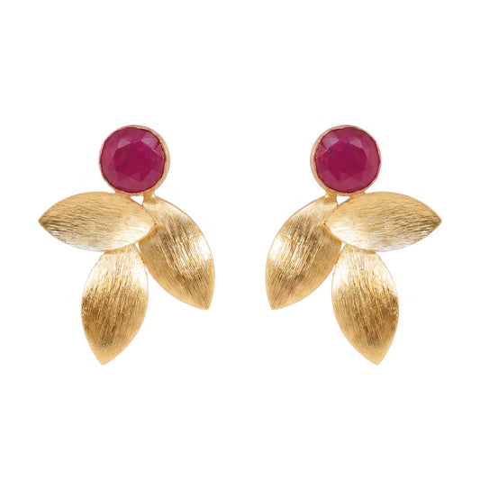 Pendientes Lino Rubí