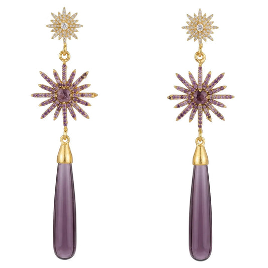 Pendientes Luz de Feria Morado y Amatista