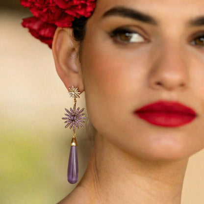 Pendientes Luz de Feria Morado y Amatista