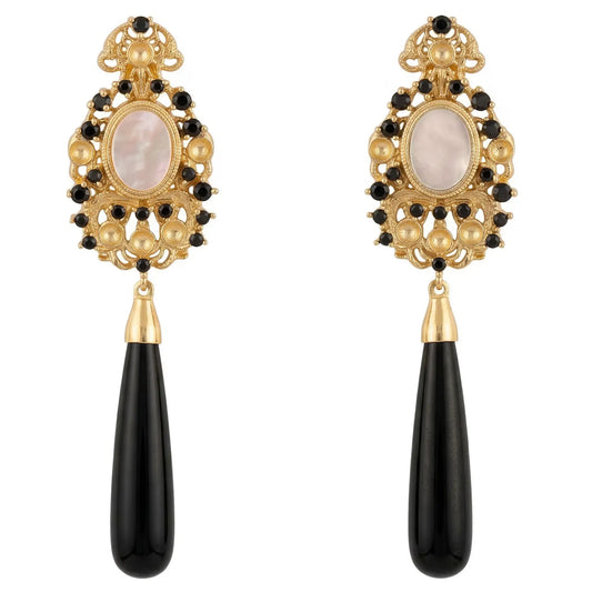 Pendientes Magdalena Blanco y Negro