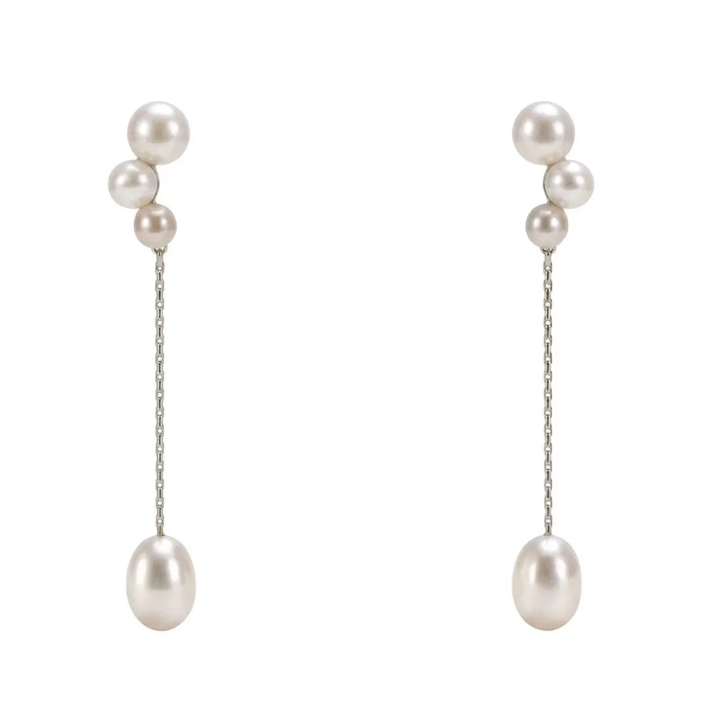 Pendientes María Plata Perlas