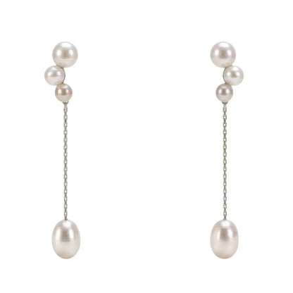 Pendientes María Plata Perlas
