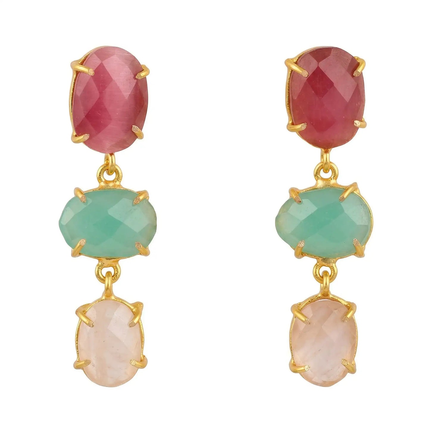 Pendientes Martis Rosas y Verde Agua