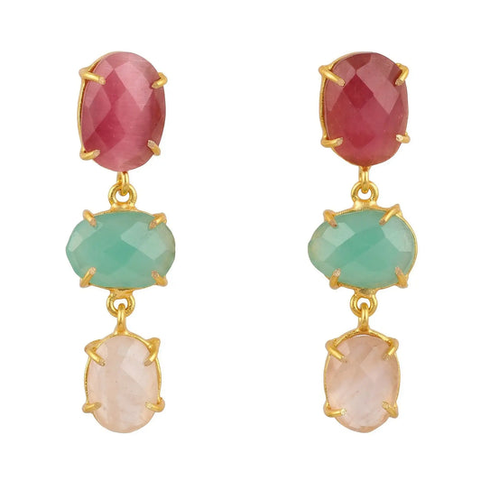 Pendientes Martis Rosas y Verde Agua