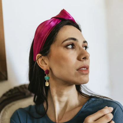 Pendientes Martis Rubí, Turquesa y Amarillo