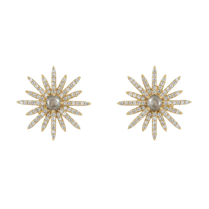 Matrix Polaris Star Earrings with Labradorite and Shine