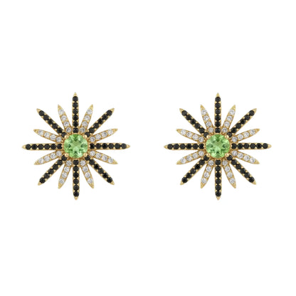 Matrix Polaris Star Earrings Green, Black and Shine