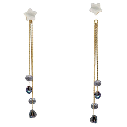 Pendientes Nebula Desmontable Blanco nácar y perla dark