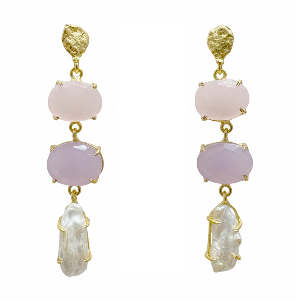 Pendientes Neda Rosa, Lila y Perla