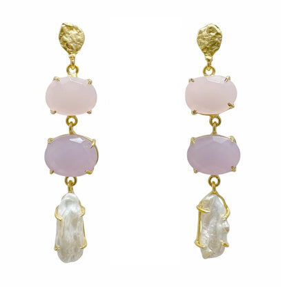 Pendientes Neda Rosa, Lila y Perla